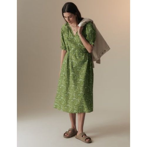 Womens Pure Cotton Printed Midi Smock Relaxed Dress - - Per Una - Modalova