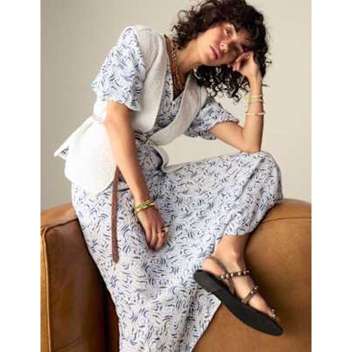 Womens Printed V-Neck Midi Tea Dress - Per Una - Modalova