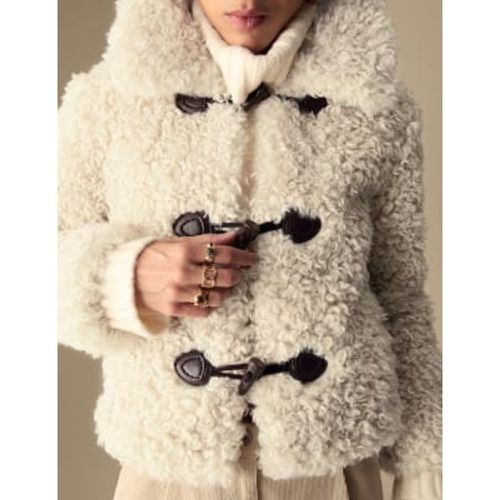 Womens Faux Fur Collared Cropped Coat - - Per Una - Modalova