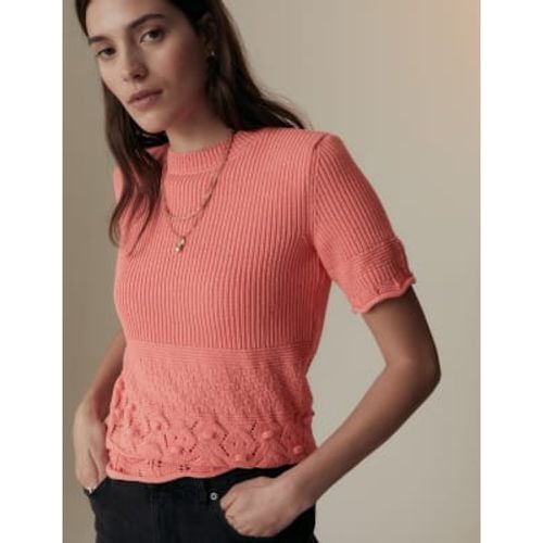 Womens Cotton Blend Pointelle Knitted Top - - Per Una - Modalova