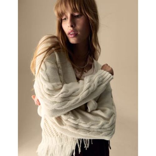 Womens Pure Cotton Fringed Cardigan - - Per Una - Modalova