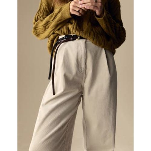 Womens Cord Pleat Front Relaxed Trousers with Modal - - Per Una - Modalova