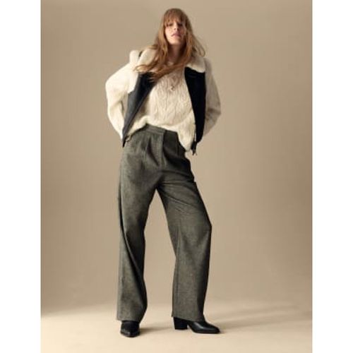 Womens Slouchy Relaxed Trousers with Wool - - Per Una - Modalova