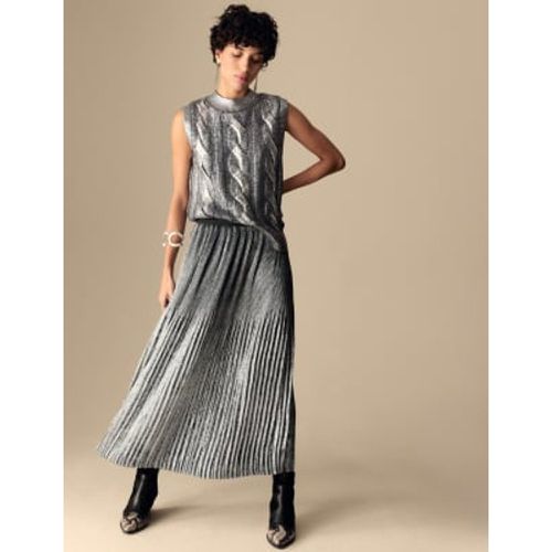 Womens Metallic Pleated Midaxi Skirt - - Per Una - Modalova