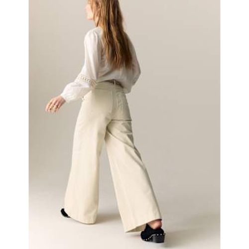 Womens Pure Cotton Patch Pocket Wide Leg Trousers - Per Una - Modalova