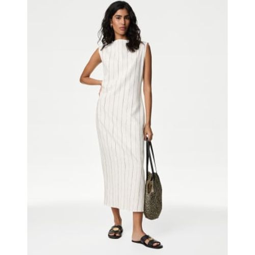 Womens Linen Blend Striped Midaxi Bodycon Dress - - M&S Collection - Modalova