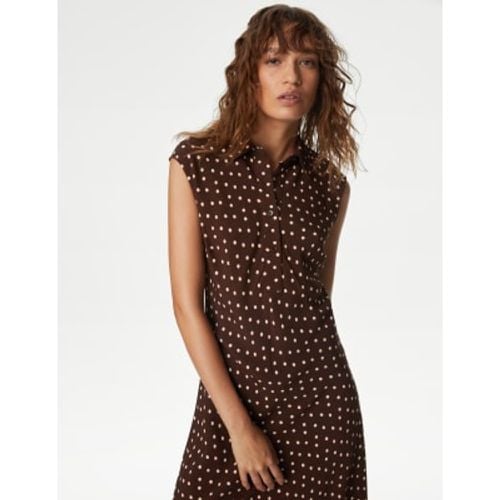 Womens Polka Dot Button Front Midaxi Shirt Dress - - M&S Collection - Modalova