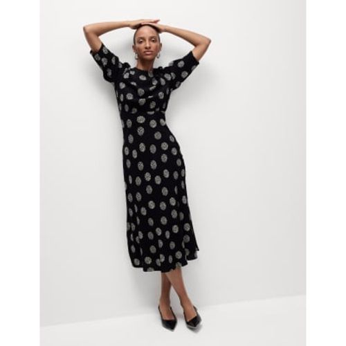 Womens Printed Round Neck Midaxi Column Dress - - M&S Collection - Modalova