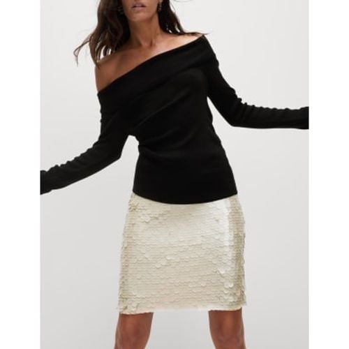 Womens Sequin Knee Length Column Skirt - - M&S Collection - Modalova