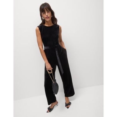 Womens Velvet Embellished Tie Front Sleeveless Jumpsuit - - M&S Collection - Modalova