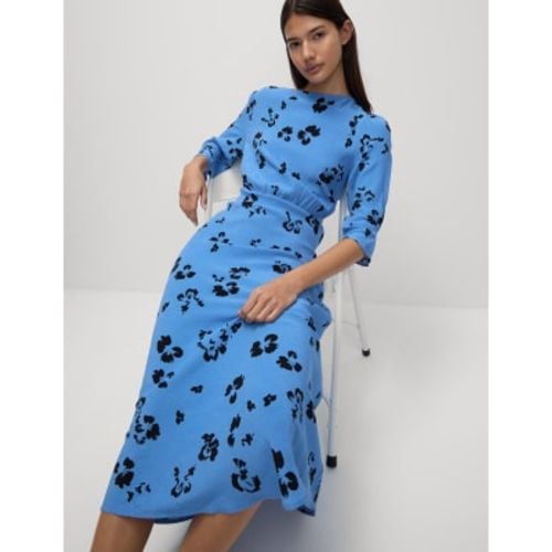 Womens Floral Round Neck Midaxi Tea Dress - - M&S Collection - Modalova