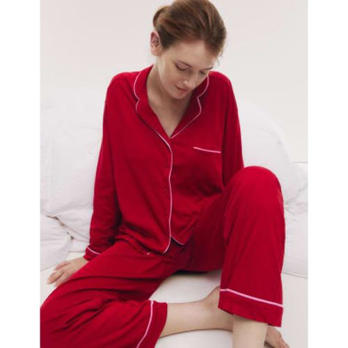 Womens Cotton Modal Piping Pyjama Set - - M&S Collection - Modalova