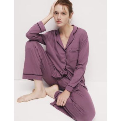 Womens Cotton Modal Piping Pyjama Set - - M&S Collection - Modalova