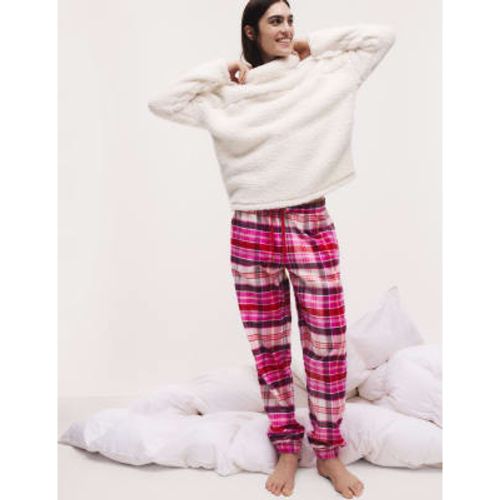 Womens Pure Cotton Checked Pyjama Bottoms - - M&S Collection - Modalova