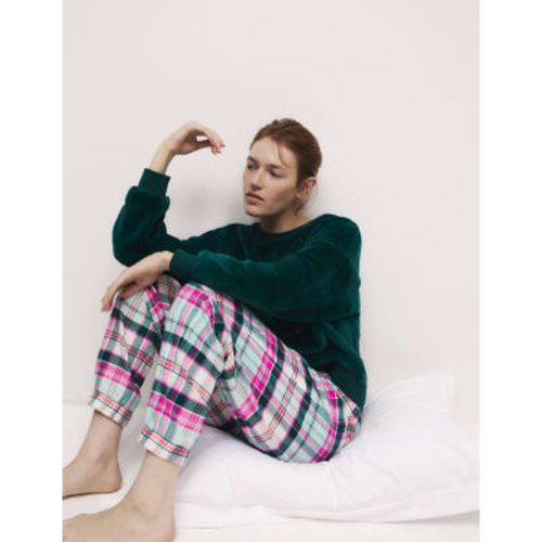 Womens Pure Cotton Checked Pyjama Bottoms - - M&S Collection - Modalova