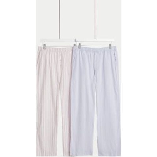 Womens 2pk Cool Comfort™ Pure Cotton Striped Pyjama Bottoms - - Body by M&S - Modalova