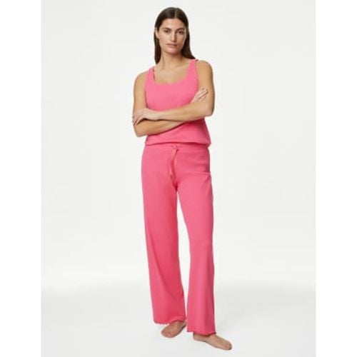 Womens Cotton Rich Ribbed Lounge Pants - - M&S Collection - Modalova