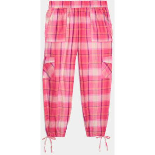 Womens Cotton Blend Checked Cargo Pyjama Bottoms - - B by Boutique - Modalova