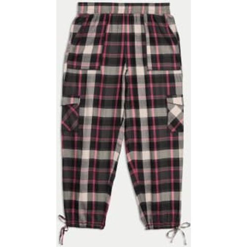 Womens Cotton Blend Checked Cargo Pyjama Bottoms - - B by Boutique - Modalova