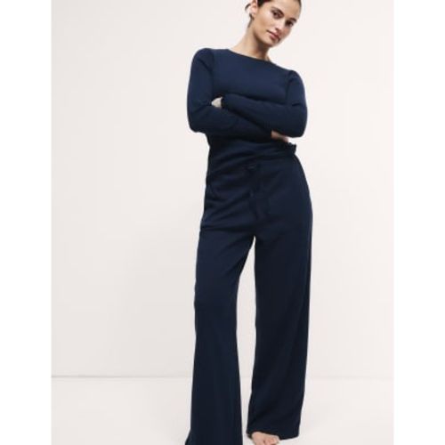 Womens Cotton Rich Ribbed Lounge Pants - - M&S Collection - Modalova