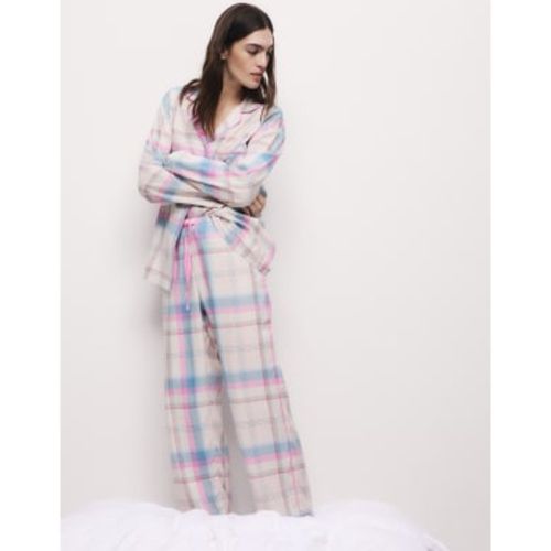 Womens Cotton Blend Checked Pyjama Bottoms - - M&S Collection - Modalova