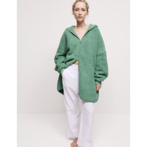 Womens Teddy Fleece Hooded Lounge Cardigan - - M&S Collection - Modalova