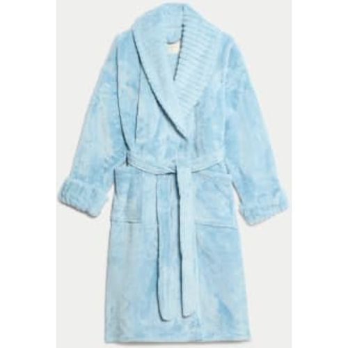 Womens Fleece Faux Fur Trim Dressing Gown - - M&S Collection - Modalova