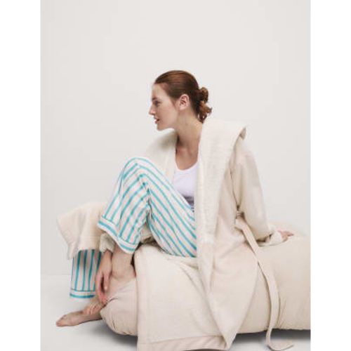 Womens Fleece Borg Lined Hooded Dressing Gown - - M&S Collection - Modalova