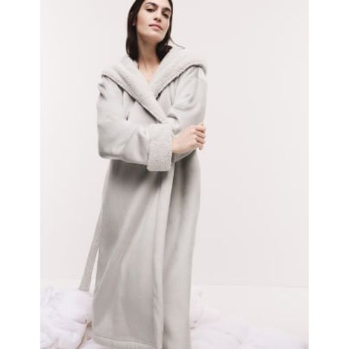 Womens Fleece Borg Lined Hooded Dressing Gown - - M&S Collection - Modalova