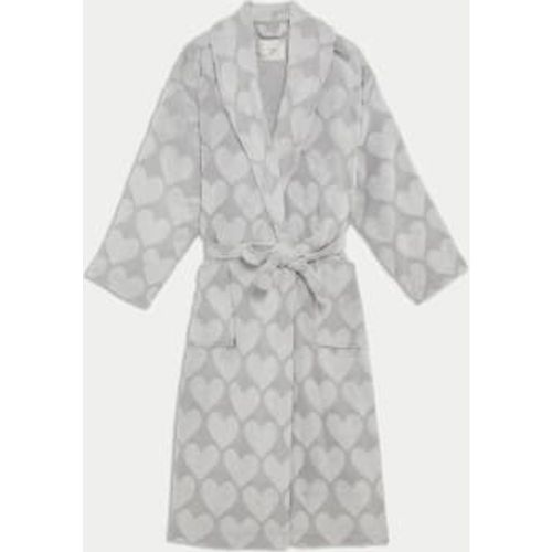 Womens Fleece Heart Print Dressing Gown - - M&S Collection - Modalova