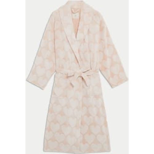 Womens Fleece Heart Print Dressing Gown - - M&S Collection - Modalova