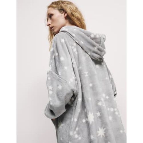 Womens Fleece Star Print Oversized Lounge Hoodie - - M&S Collection - Modalova