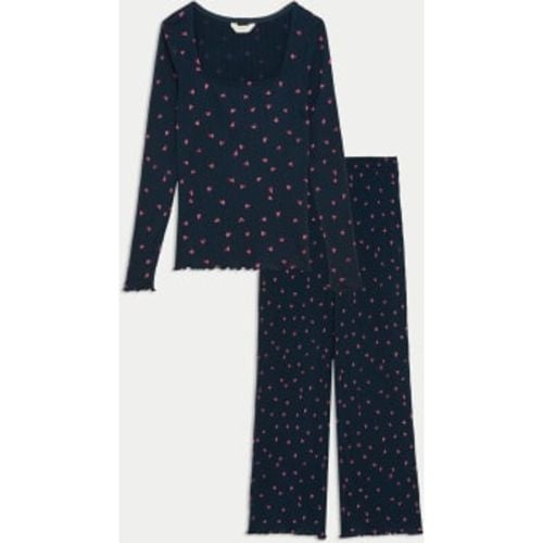 Womens Cool Comfort™ Printed Ribbed Pyjama Set - - M&S Collection - Modalova