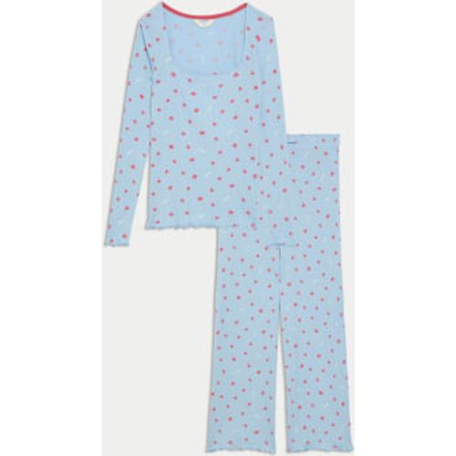 Womens Cool Comfort™ Printed Ribbed Pyjama Set - - M&S Collection - Modalova