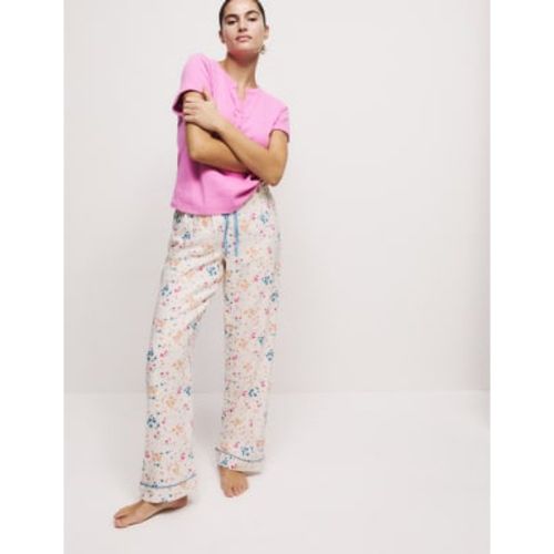 Womens Cotton Blend Floral Pyjama Set - - M&S Collection - Modalova