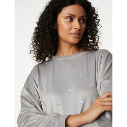 Womens Flexifit™ Velour Foil Polka Dot Lounge Sweatshirt - - Body by M&S - Modalova