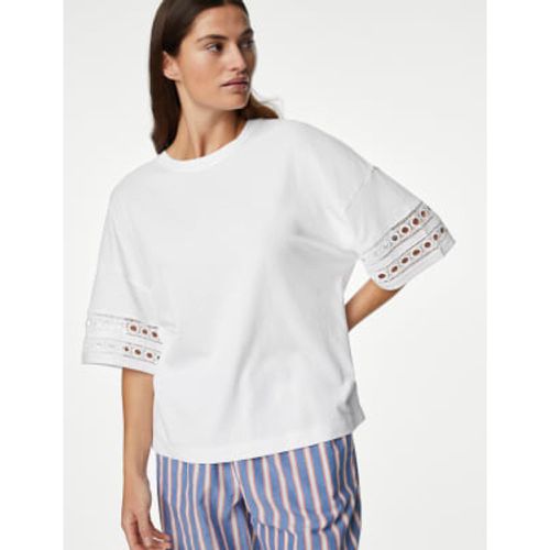 Womens Cotton Modal Embroidered Pyjama Top - - M&S Collection - Modalova