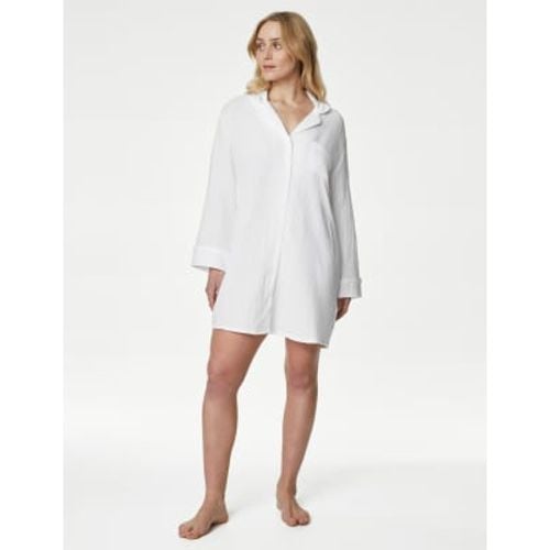 Womens Pure Cotton Revere Nightshirt - - Body by M&S - Modalova