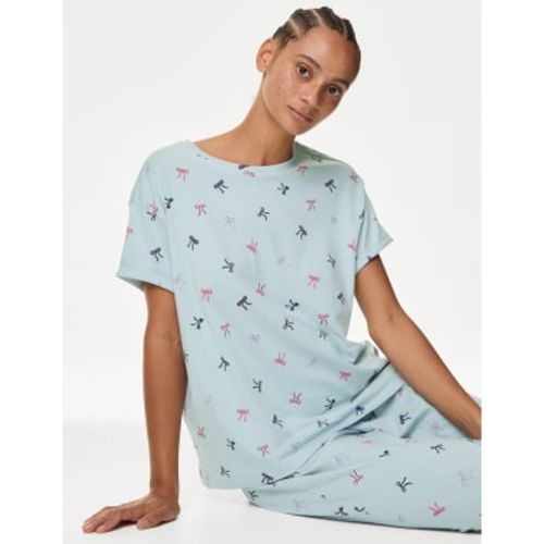 Womens Pure Cotton Bow Print Pyjama Set - - M&S Collection - Modalova