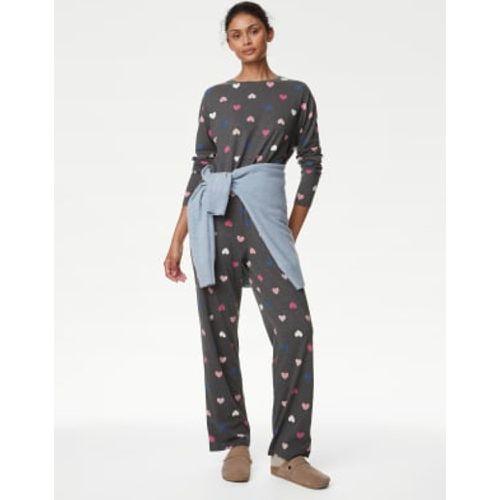 Womens Cotton Rich Heart Print Pyjama Set - - M&S Collection - Modalova