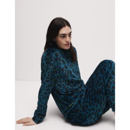 Womens Fleece Printed Pyjama Set - - M&S Collection - Modalova