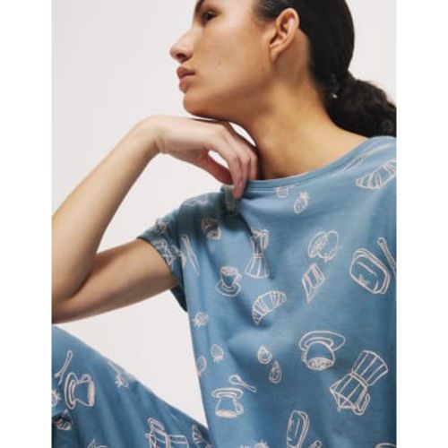 Womens Pure Cotton Printed Pyjama Set - - M&S Collection - Modalova