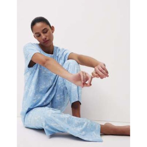 Womens Cotton Rich Leaf Print Pyjama Set - M&S Collection - Modalova