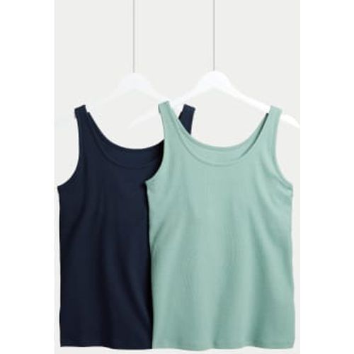 Womens 2pk Cotton Rich Secret Support™ Vests - - M&S Collection - Modalova