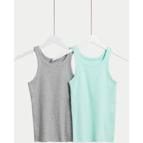 Womens 2pk Teen Cotton Rich Secret Support™ Vests - - Body by M&S - Modalova