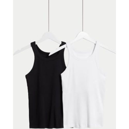 Womens 2pk Teen Cotton Rich Secret Support™ Vests - - Body by M&S - Modalova