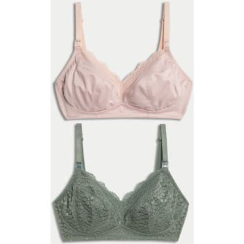 Womens 2pk Lace & Mesh Nursing Bras B-H - - M&S Collection - Modalova