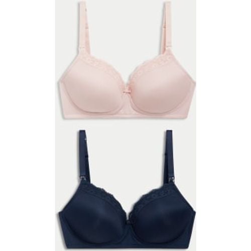 Womens 2pk Maternity Lace Trim Nursing Bras B-G - - M&S Collection - Modalova