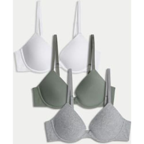 Womens 3pk Wired Plunge T-Shirt Bras A-E - - M&S Collection - Modalova