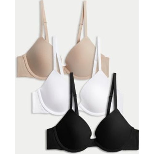 Womens 3pk Wired Plunge T-Shirt Bras A-E - - M&S Collection - Modalova